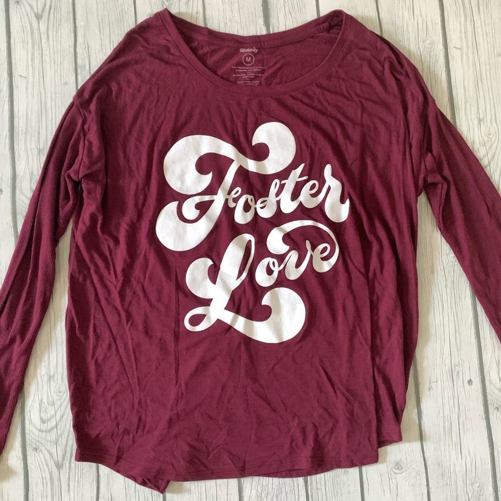 Sevenly maroon foster love dolman top-medium - Picture 3 of 6